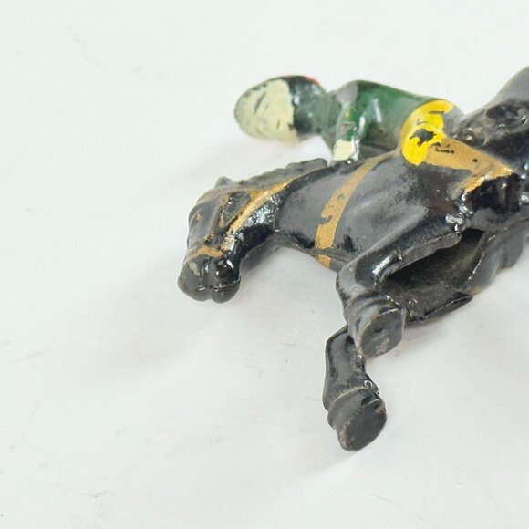 Vintage Cast Metal Horse & Jockey Figurine Art Racing Collectible Decor - Picture 7 of 10